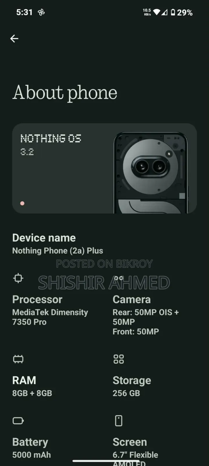 Nothing Phone 2a Plus 256 GB Black