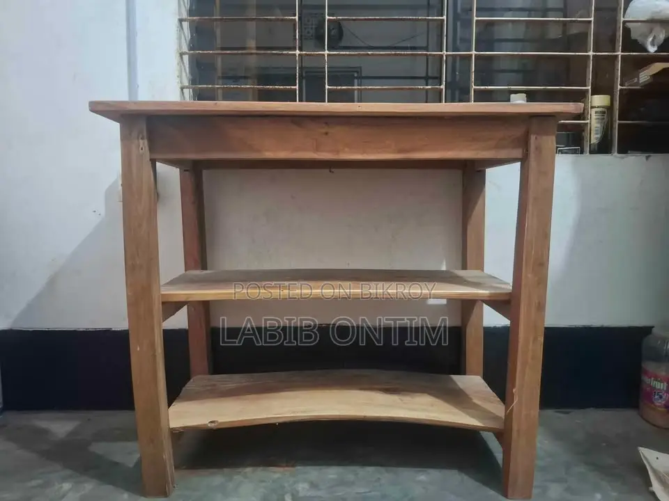 URGENT SALE: Solid Wood 3-Tier Table / Study Desk (BDT 800 Negotiable)