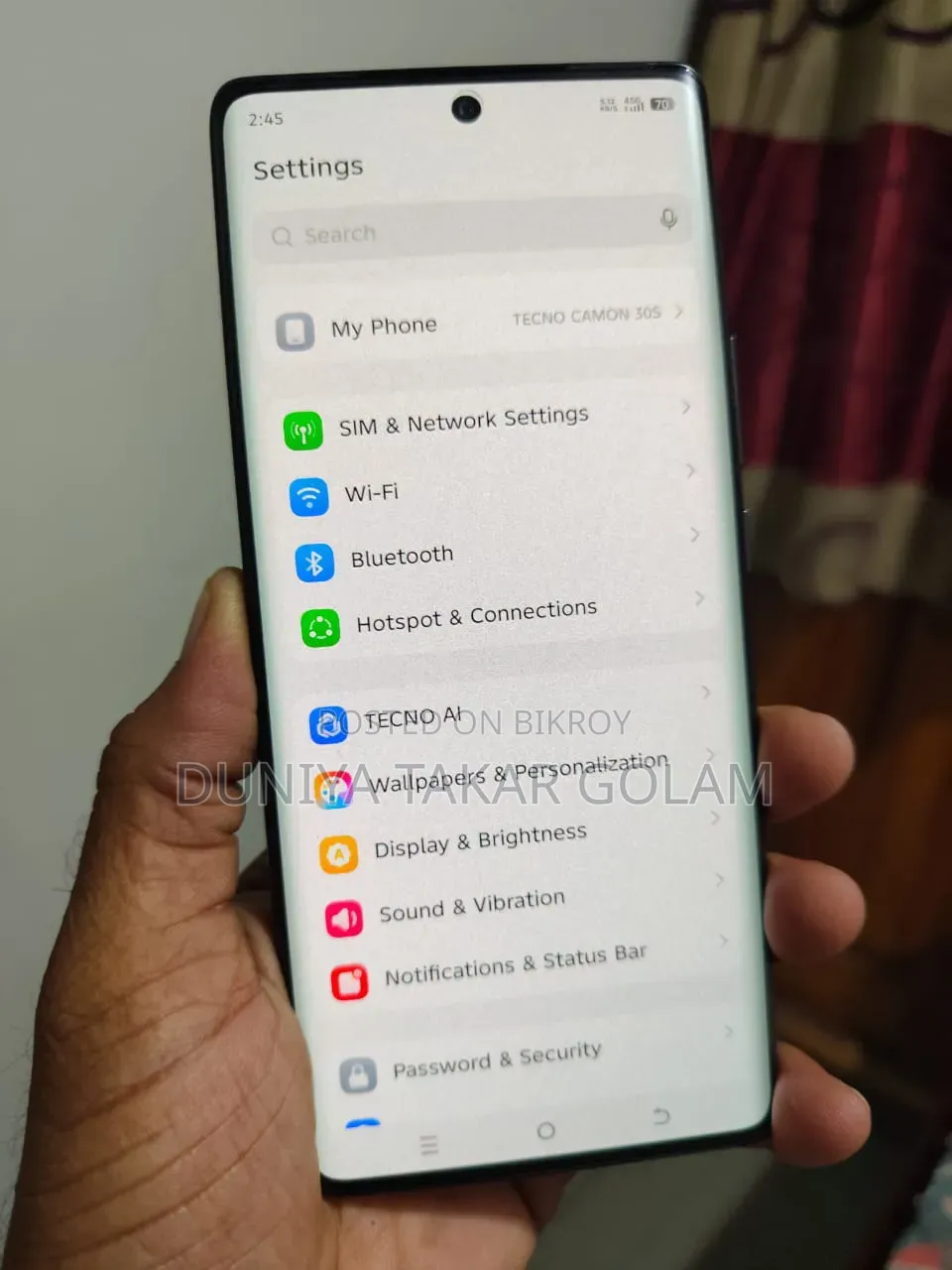 টেকনো ক্যামন ৩০এস ২৫৬ জিবি কালো