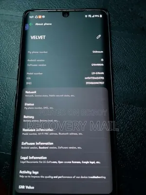LG Velvet 128 GB Blue