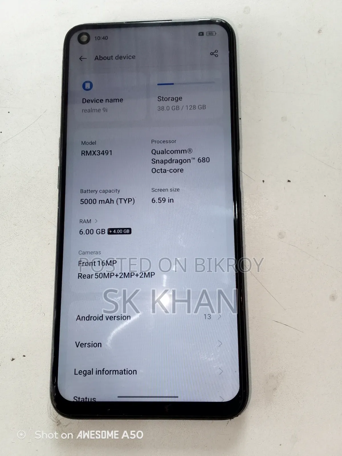 রিয়েলমি ৯আই ১২৮ জিবি কালো