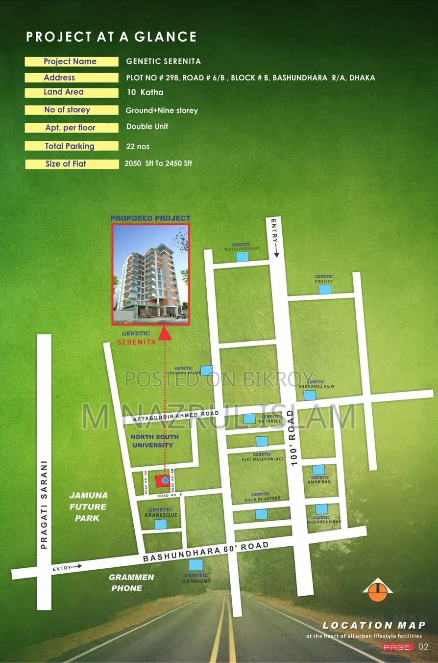 3 Bedroom Apartment in Serenita, Bashundhara for Sale