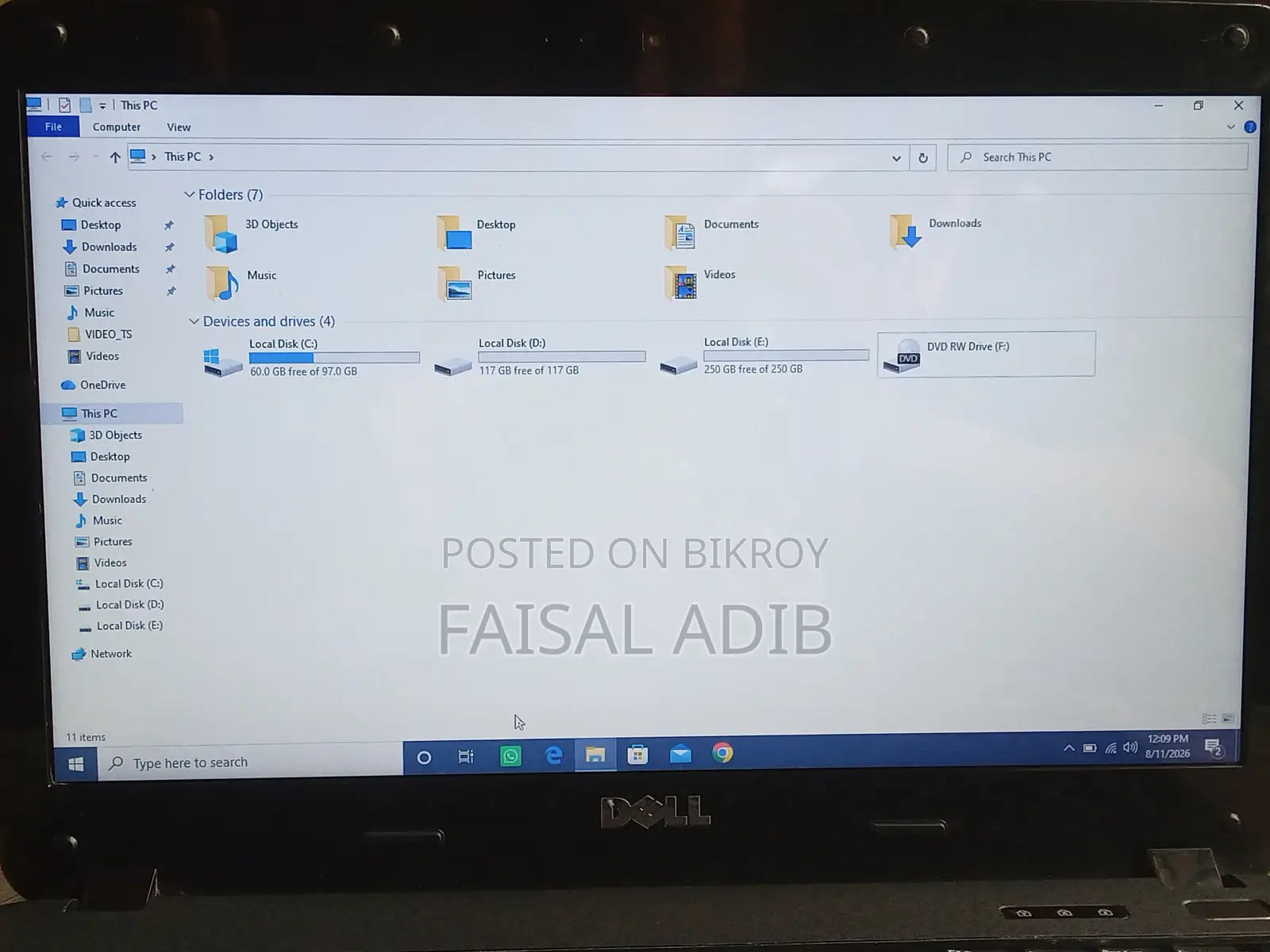 Dell Laptop 4GB Intel Core 2 Duo HDD 320GB