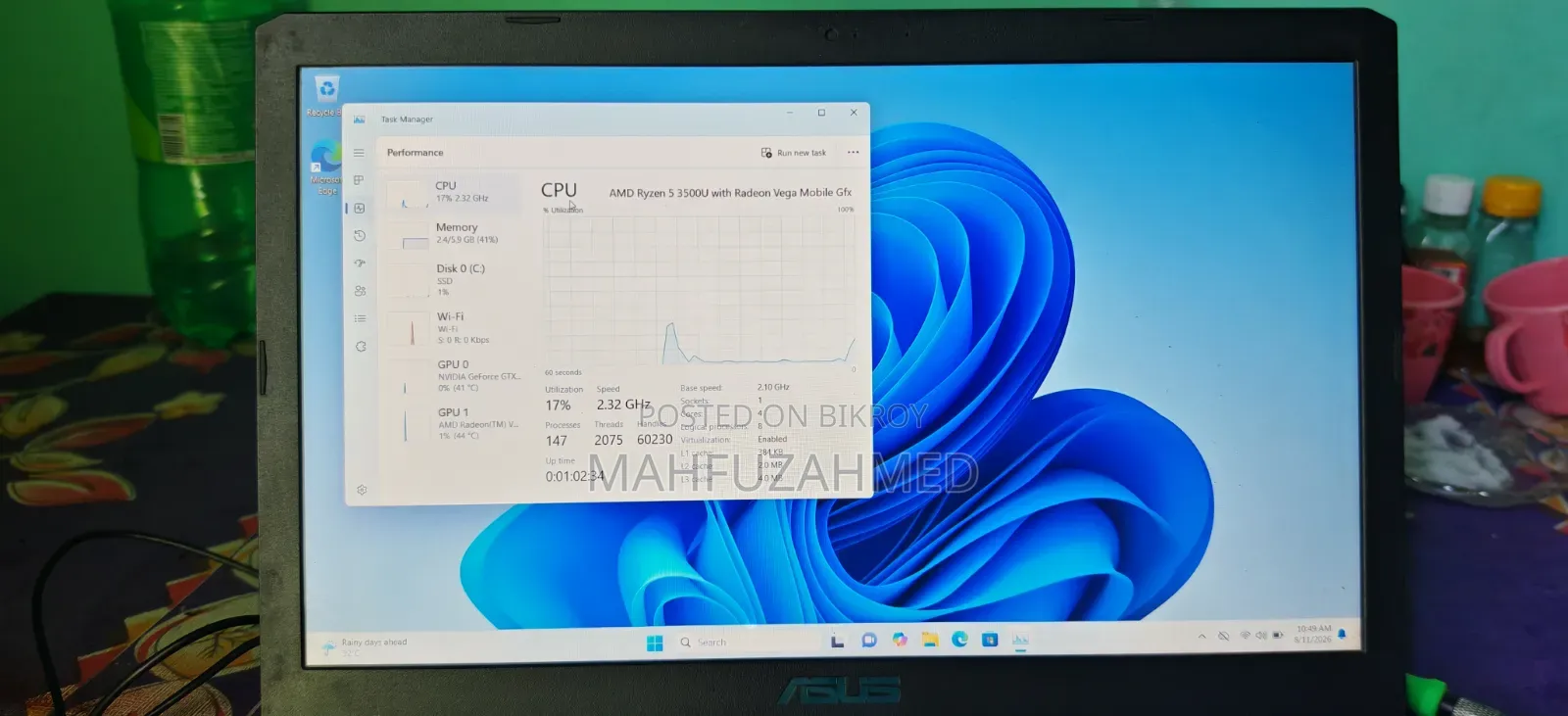 Laptop Asus K570UD 8GB AMD Ryzen 5 SSD 512GB
