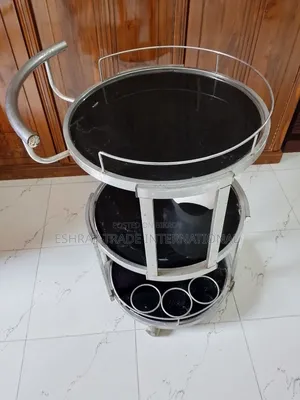Beautiful and Sturdy 3-Tier Movable Serving Trolley